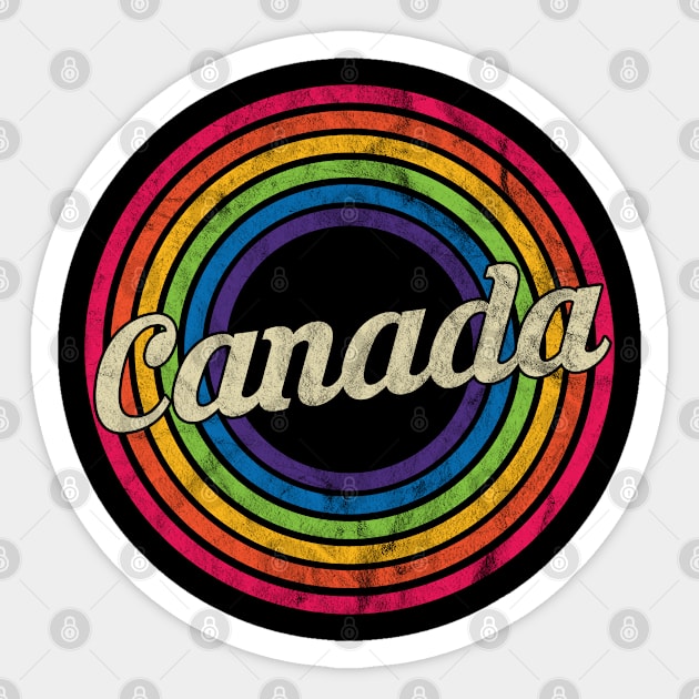 Canada - Retro Rainbow Faded-Style Sticker by MaydenArt